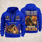 Welder Workshop Trailblazer quarter-zip hoodie in Blue, front and back, YOUR NAME and SINCE 2005 artwork