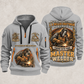 Welder Master Craftsman Wings quarter-zip hoodie in Light Grey, front and back, YOUR NAME and SINCE 2005 artwork