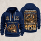 Welder Master Craftsman Wings quarter-zip hoodie in Navy, front and back, YOUR NAME and SINCE 2005 artwork