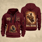 Bull Riding Bull Riding Rodeo Heritage Quarter-Zip Hoodie with Name and Year - BR17350848 quarter-zip hoodie in Wine Red, front and back, Your name and since 2005 artwork