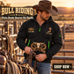 Bull Riding wearing Bull Riding Chute Ready Quarter-Zip Hoodie with Name and Year - BR17351712 quarter-zip hoodie in their workplace; product introduction and shopping call to action