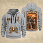 Bull Riding Bull Riding Chute Ready Quarter-Zip Hoodie with Name and Year - BR17351712 quarter-zip hoodie in Light Grey, front and back, Your name and since 2005 artwork