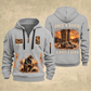 Bull Riding Bull Riding Once A Rider Quarter-Zip Hoodie with Name and Year - BR17353440 quarter-zip hoodie in Light Grey, front and back, Your name and since 2005 artwork