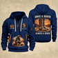 Bull Riding Bull Riding Once A Rider Quarter-Zip Hoodie with Name and Year - BR17353440 quarter-zip hoodie in Navy, front and back, Your name and since 2005 artwork