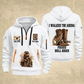 Bull Riding Bull Riding Walk The Arena Quarter-Zip Hoodie with Name and Year - BR17355168 quarter-zip hoodie in White, front and back, Your name and since 2005 artwork