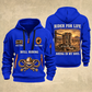 Bull Riding Bull Riding Rider For Life Quarter-Zip Hoodie with Name and Year - BR17356032 quarter-zip hoodie in Blue, front and back, Your name and since 2005 artwork