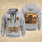 Bull Riding Bull Riding Rider For Life Quarter-Zip Hoodie with Name and Year - BR17356032 quarter-zip hoodie in Light Grey, front and back, Your name and since 2005 artwork
