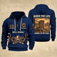 Bull Riding Bull Riding Rider For Life Quarter-Zip Hoodie with Name and Year - BR17356032 quarter-zip hoodie in Navy, front and back, Your name and since 2005 artwork