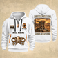 Bull Riding Bull Riding Rider For Life Quarter-Zip Hoodie with Name and Year - BR17356032 quarter-zip hoodie in White, front and back, Your name and since 2005 artwork