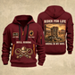 Bull Riding Bull Riding Rider For Life Quarter-Zip Hoodie with Name and Year - BR17356032 quarter-zip hoodie in Wine Red, front and back, Your name and since 2005 artwork