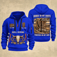 Bull Riding Bull Riding Forever Rodeo Quarter-Zip Hoodie with Name and Year - BR17358624 quarter-zip hoodie in Blue, front and back, Your name and since 2005 artwork