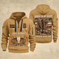 Bull Riding Bull Riding Forever Rodeo Quarter-Zip Hoodie with Name and Year - BR17358624 quarter-zip hoodie in Khaki, front and back, Your name and since 2005 artwork