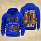 Bull Riding Bull Riding Earned In The Arena Quarter-Zip Hoodie with Name and Year - BR17362944 quarter-zip hoodie in Blue, front and back, Your name and since 2005 artwork