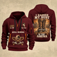 Bull Riding Bull Riding Earned In The Arena Quarter-Zip Hoodie with Name and Year - BR17362944 quarter-zip hoodie in Wine Red, front and back, Your name and since 2005 artwork