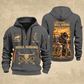 Bull Riding Bull Riding Golden Rodeo Quarter-Zip Hoodie with Name and Year - BR17363808 quarter-zip hoodie in Gray, front and back, Your name and since 2005 artwork