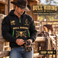 Bull Riding wearing Bull Riding Golden Rodeo Quarter-Zip Hoodie with Name and Year - BR17363808 quarter-zip hoodie in their workplace; product introduction and shopping call to action