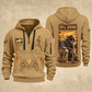 Bull Riding Bull Riding Golden Rodeo Quarter-Zip Hoodie with Name and Year - BR17363808 quarter-zip hoodie in Khaki, front and back, Your name and since 2005 artwork
