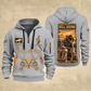 Bull Riding Bull Riding Golden Rodeo Quarter-Zip Hoodie with Name and Year - BR17363808 quarter-zip hoodie in Light Grey, front and back, Your name and since 2005 artwork