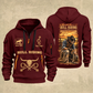Bull Riding Bull Riding Golden Rodeo Quarter-Zip Hoodie with Name and Year - BR17363808 quarter-zip hoodie in Wine Red, front and back, Your name and since 2005 artwork