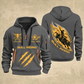 Bull Riding Bull Riding Rodeo Rush Quarter-Zip Hoodie with Name and Year - BR17365536 quarter-zip hoodie in Gray, front and back, Your name and since 2005 artwork