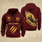 Bull Riding Bull Riding Rodeo Rush Quarter-Zip Hoodie with Name and Year - BR17365536 quarter-zip hoodie in Wine Red, front and back, Your name and since 2005 artwork