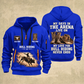 Bull Riding Bull Riding Rodeo Never Ends Quarter-Zip Hoodie with Name and Year - BR17557344 quarter-zip hoodie in Blue, front and back, Your name and since 2005 artwork