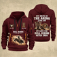 Bull Riding Bull Riding Rodeo Never Ends Quarter-Zip Hoodie with Name and Year - BR17557344 quarter-zip hoodie in Wine Red, front and back, Your name and since 2005 artwork