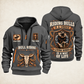 Bull Riding Bull Riding Rodeo By Choice Quarter-Zip Hoodie with Name and Year - BR17563392 quarter-zip hoodie in Gray, front and back, Your name and since 2005 artwork