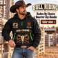 Bull Riding wearing Bull Riding Rodeo By Choice Quarter-Zip Hoodie with Name and Year - BR17563392 quarter-zip hoodie in their workplace; product introduction and shopping call to action