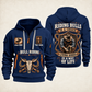 Bull Riding Bull Riding Rodeo By Choice Quarter-Zip Hoodie with Name and Year - BR17563392 quarter-zip hoodie in Navy, front and back, Your name and since 2005 artwork