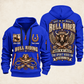 Bull Riding Bull Riding Rodeo Spirit Quarter-Zip Hoodie with Name and Year - BR17642880 quarter-zip hoodie in Blue, front and back, Your name and since 2005 artwork