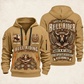 Bull Riding Bull Riding Rodeo Spirit Quarter-Zip Hoodie with Name and Year - BR17642880 quarter-zip hoodie in Khaki, front and back, Your name and since 2005 artwork