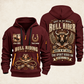 Bull Riding Bull Riding Rodeo Spirit Quarter-Zip Hoodie with Name and Year - BR17642880 quarter-zip hoodie in Wine Red, front and back, Your name and since 2005 artwork