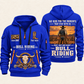 Bull Riding Bull Riding Why We Ride Quarter-Zip Hoodie with Name and Year - BR17643744 quarter-zip hoodie in Blue, front and back, Your name and since 2005 artwork