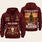 Bull Riding Bull Riding Why We Ride Quarter-Zip Hoodie with Name and Year - BR17643744 quarter-zip hoodie in Wine Red, front and back, Your name and since 2005 artwork