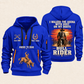 Bull Riding Bull Riding Walk Into The Arena Quarter-Zip Hoodie with Name and Year - BR17666208 quarter-zip hoodie in Blue, front and back, Your name and since 2005 artwork