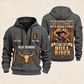 Bull Riding Bull Riding Old School Rider Quarter-Zip Hoodie with Name and Year - BR17667072 quarter-zip hoodie in Gray, front and back, Your name and since 2005 artwork