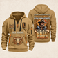 Bull Riding Bull Riding Old School Rider Quarter-Zip Hoodie with Name and Year - BR17667072 quarter-zip hoodie in Khaki, front and back, Your name and since 2005 artwork