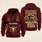 Bull Riding Bull Riding Old School Rider Quarter-Zip Hoodie with Name and Year - BR17667072 quarter-zip hoodie in Wine Red, front and back, Your name and since 2005 artwork