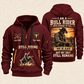 Bull Riding Bull Riding Still Got The Grit Quarter-Zip Hoodie with Name and Year - BR17667936 quarter-zip hoodie in Wine Red, front and back, Your name and since 2005 artwork