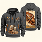 Carpenter Timber Tools Torn Poster quarter-zip hoodie in Gray, front and back, Your name and since 2005 artwork