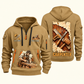 Carpenter Timber Tools Torn Poster quarter-zip hoodie in Khaki, front and back, Your name and since 2005 artwork