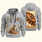 Carpenter Timber Tools Torn Poster quarter-zip hoodie in Light Grey, front and back, Your name and since 2005 artwork