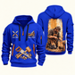 Carpenter Dovetail Craft quarter-zip hoodie in Blue, front and back, Your name and since 2005 artwork