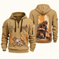 Carpenter Dovetail Craft quarter-zip hoodie in Khaki, front and back, Your name and since 2005 artwork