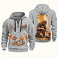 Carpenter Dovetail Craft quarter-zip hoodie in Light Grey, front and back, Your name and since 2005 artwork