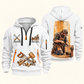 Carpenter Dovetail Craft quarter-zip hoodie in White, front and back, Your name and since 2005 artwork