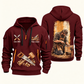 Carpenter Dovetail Craft quarter-zip hoodie in Wine Red, front and back, Your name and since 2005 artwork