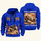Carpenter Once and Always quarter-zip hoodie in Blue, front and back, Your name and since 2005 artwork