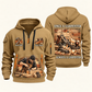 Carpenter Once and Always quarter-zip hoodie in Khaki, front and back, Your name and since 2005 artwork